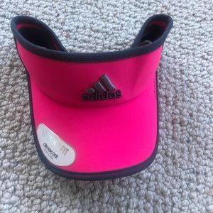 Women’s hot pink and gray Adidas adizero visor